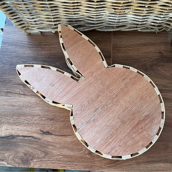 Basketweave bunny face basket tray - Picture 3 of 4